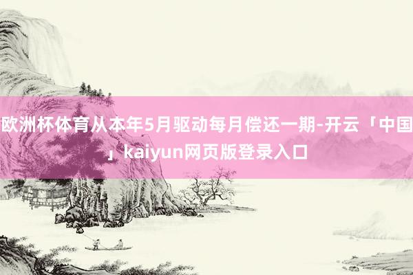 欧洲杯体育从本年5月驱动每月偿还一期-开云「中国」kaiyun网页版登录入口