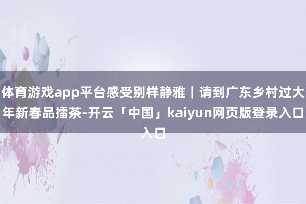 体育游戏app平台感受别样静雅｜请到广东乡村过大年新春品擂茶