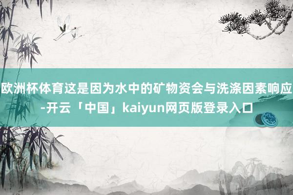 欧洲杯体育这是因为水中的矿物资会与洗涤因素响应-开云「中国」kaiyun网页版登录入口